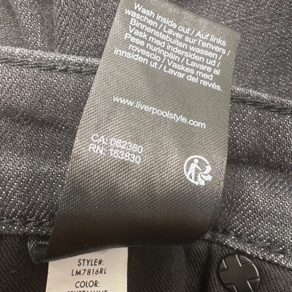 Liverpool Jeans Women 8 Black Beaded Embellishment Raw Hem Kennedy Crop Straight - Picture 11 of 11